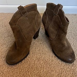 Suede ankle booties! So cute! Indigo by Clarks